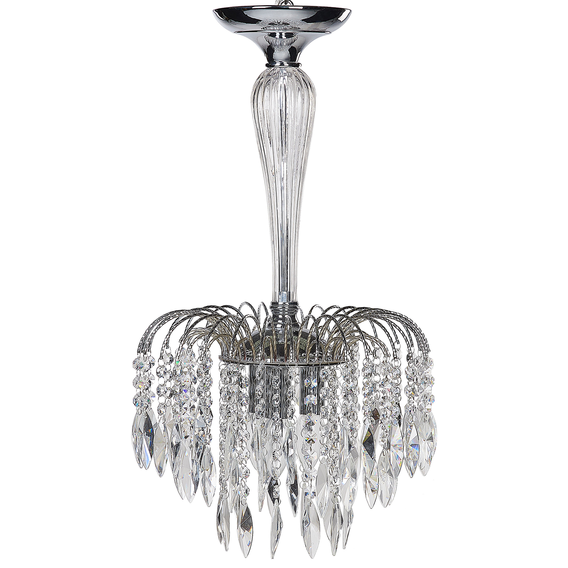 Żyrandol metalowy srebrny ORARA