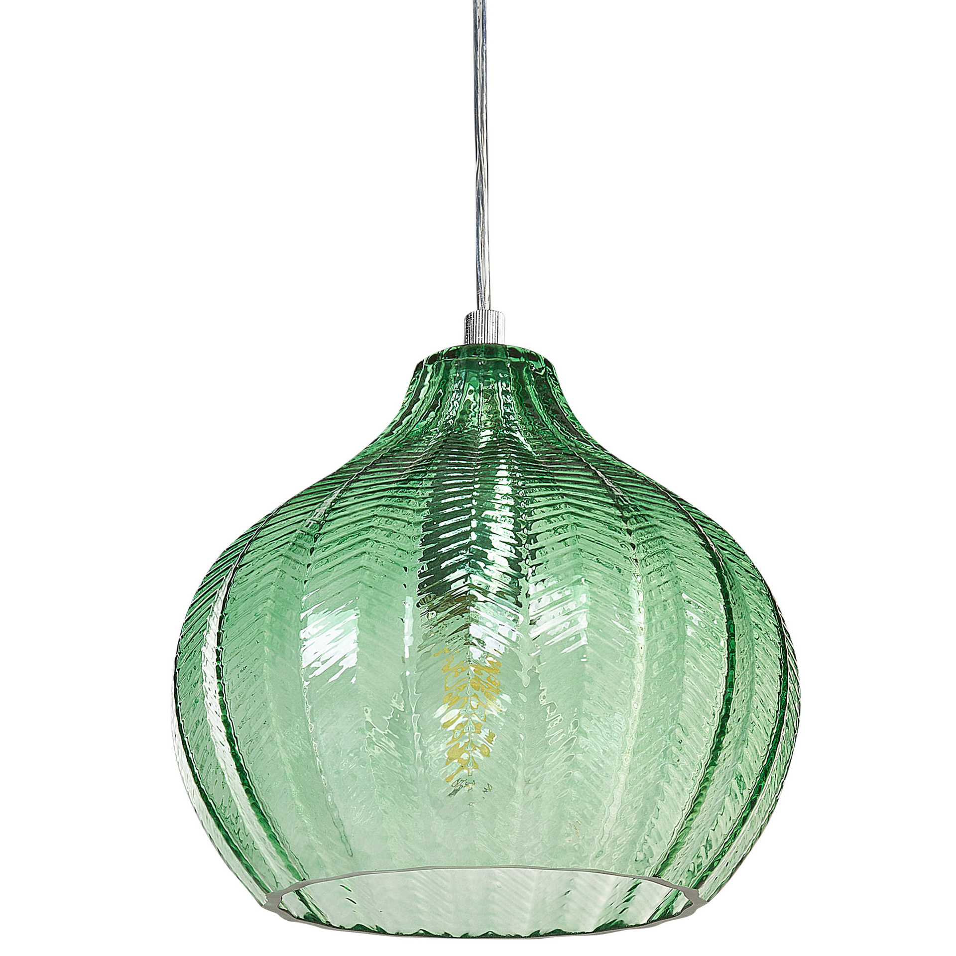 Lampa wisząca szklana zielona KEILA