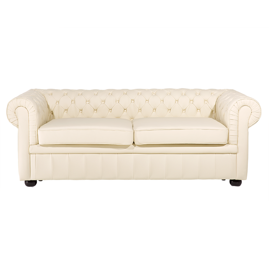 Фото - Диван Chesterfield Sofa 3-osobowa skórzana kremowa 