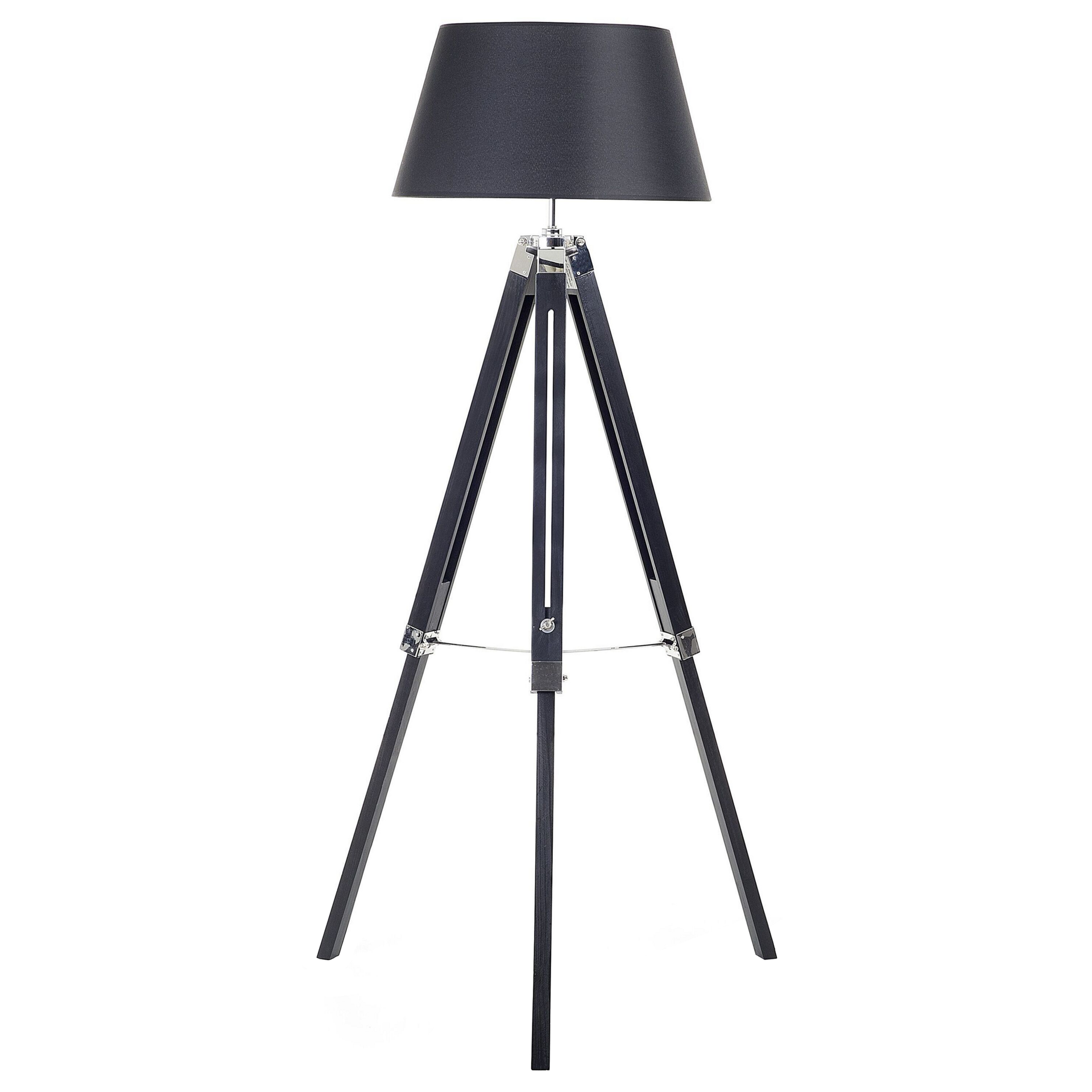 Lampa Podłogowa Drewniana Czarna Madeira!