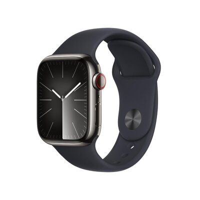 Apple Watch Series 9 GPS + Cellular 41mm Stal Sport M/L Czarny