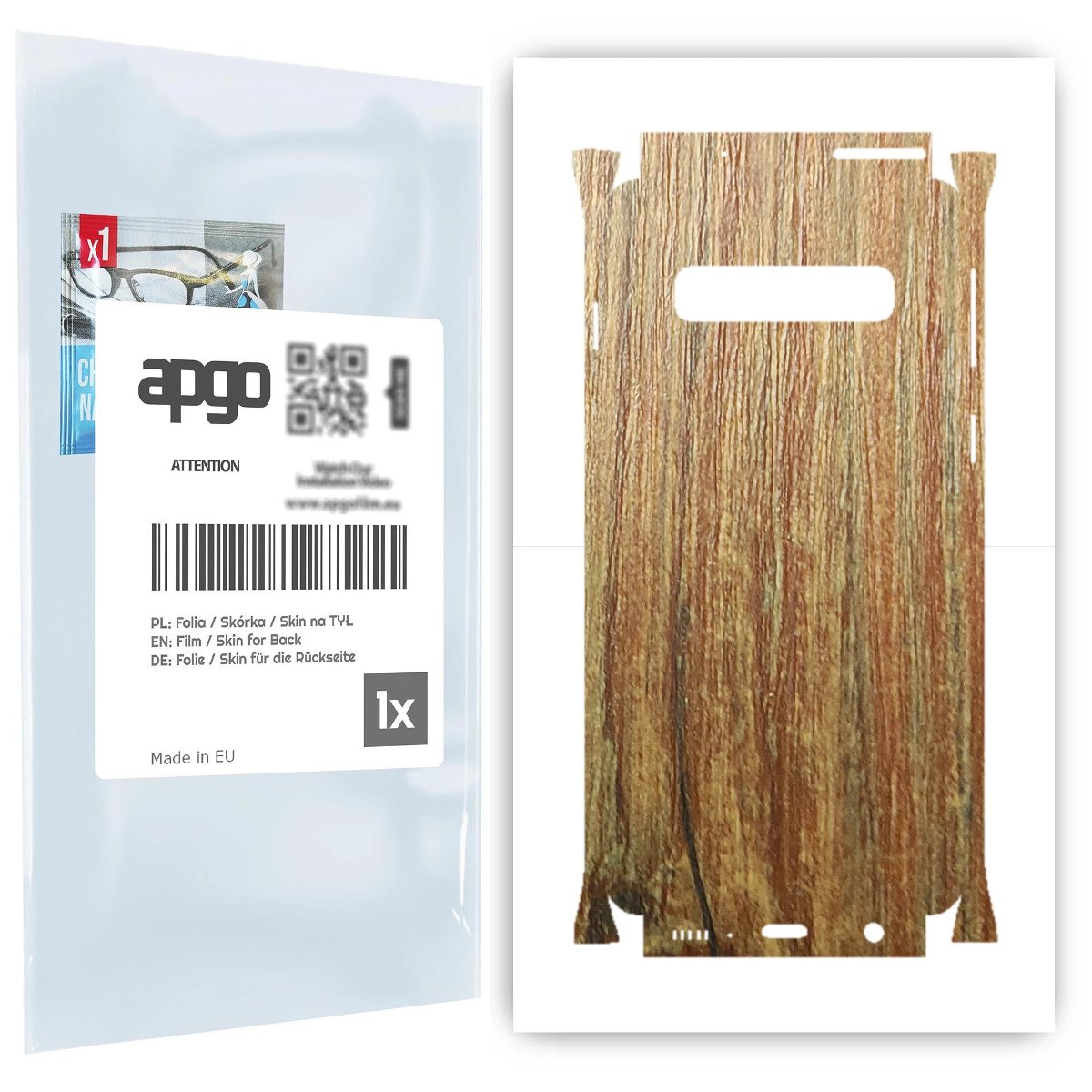 Folia naklejka skórka strukturalna na TYŁ+BOKI do Samsung Galaxy S10 -  Drewno Sosna Antyczna - apgo SKINS