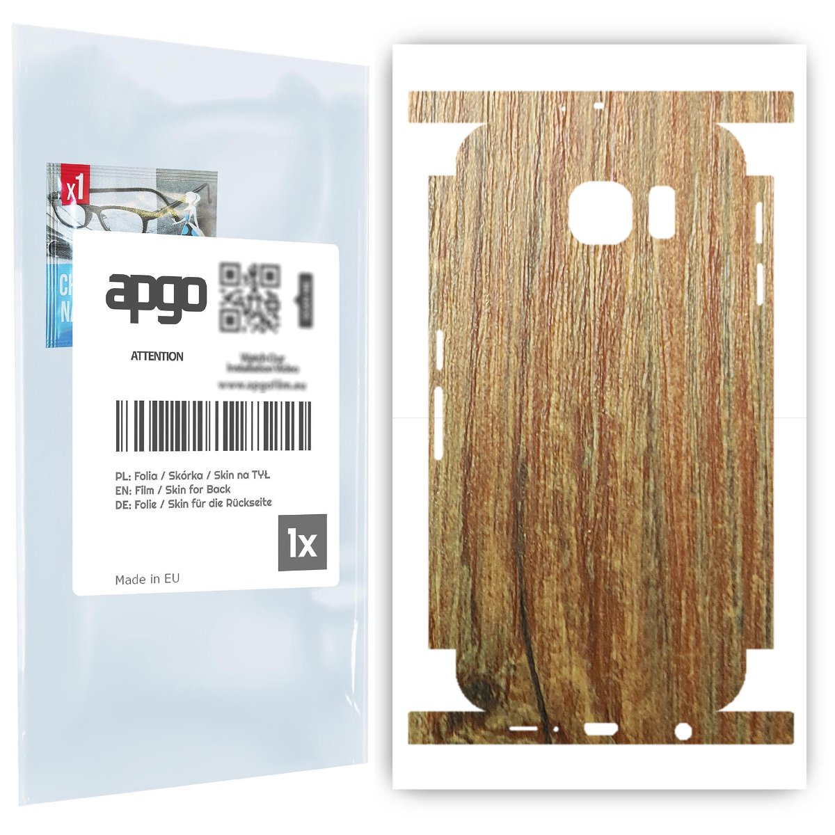 Folia naklejka skórka strukturalna na TYŁ+BOKI do Samsung Galaxy S6 G920 -  Drewno Sosna Antyczna - apgo SKINS