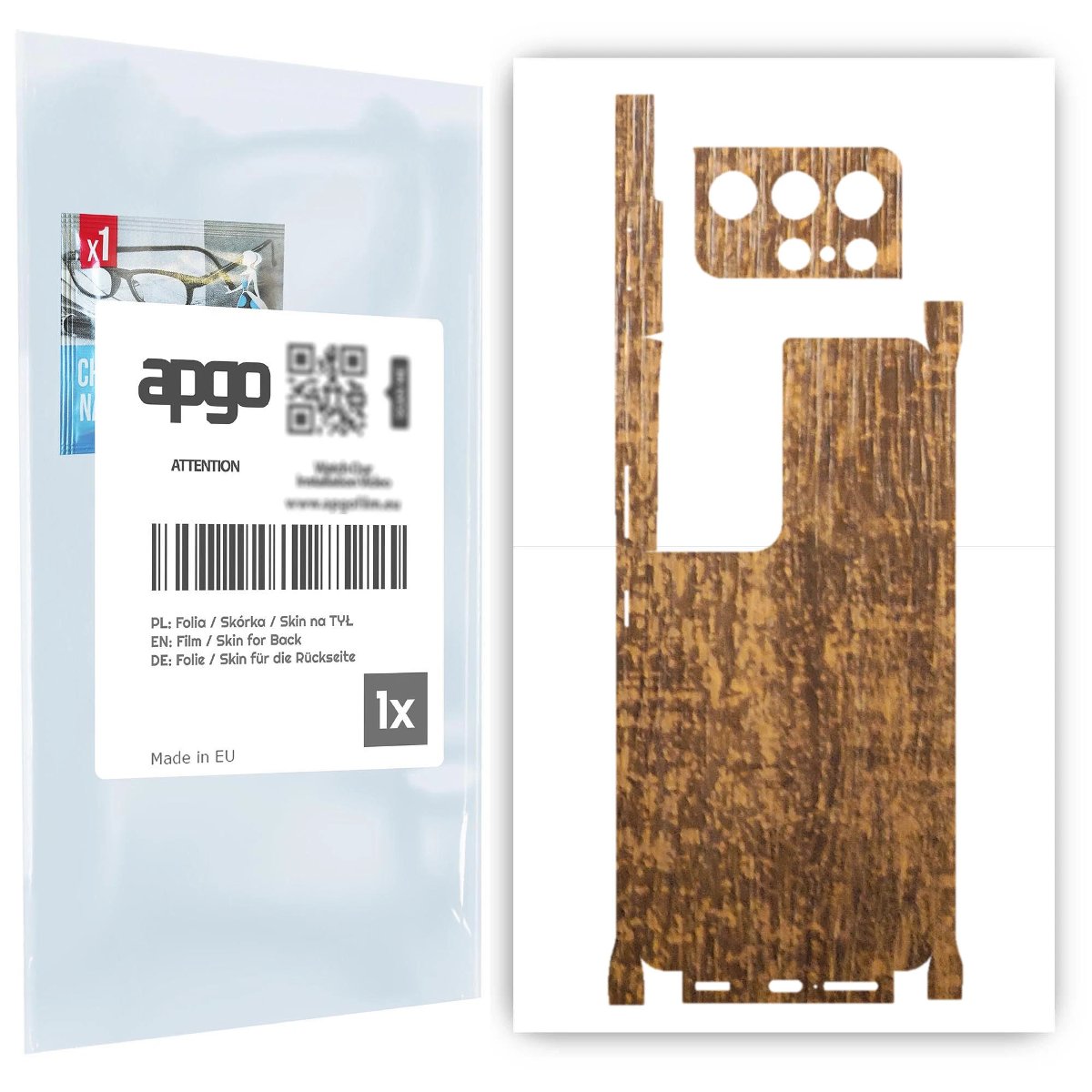 Folia naklejka skórka strukturalna na TYŁ+BOKI do Samsung Galaxy S21 Ultra 5G -  Drewno Dąb Stary - apgo SKINS