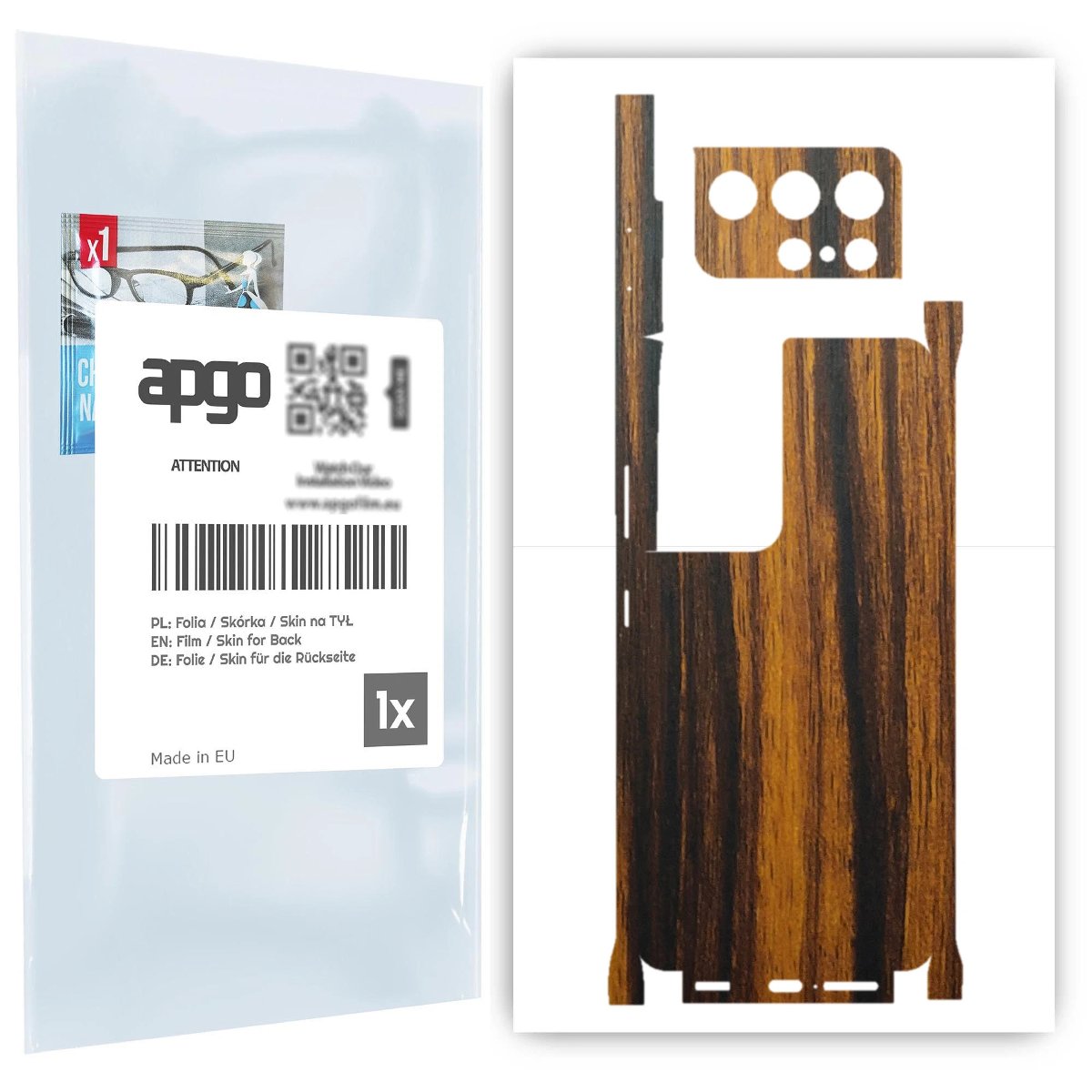 Folia naklejka skórka strukturalna na TYŁ+BOKI do Samsung Galaxy S21 Ultra 5G -  Drewno Tygrysie - apgo SKINS