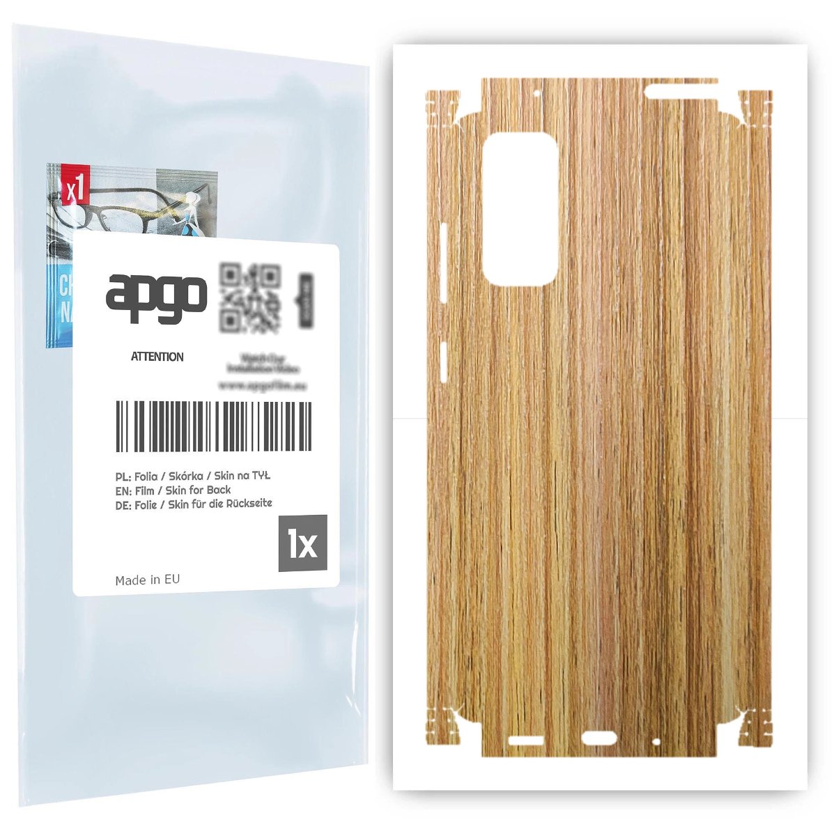 Folia naklejka skórka strukturalna na TYŁ+BOKI do Samsung Galaxy S20 FE 5G -  Drewno Dąb Miodowy - apgo SKINS