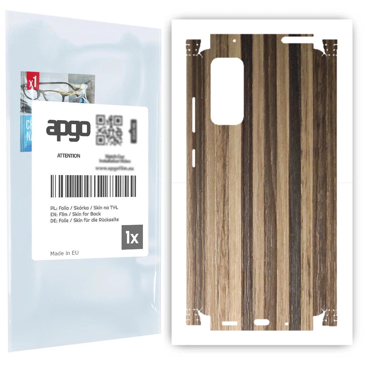 Folia naklejka skórka strukturalna na TYŁ+BOKI do Samsung Galaxy S20 FE 5G -  Drewno Paski Mix - apgo SKINS