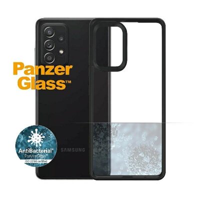 PanzerGlass Obudowa dla telefonów komórkowych ClearCase Antibacterial na Samsung Galaxy A72 0296) Czarny/przezroczysty