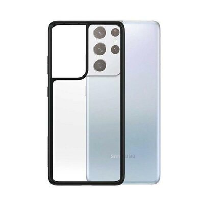PanzerGlass Obudowa dla telefonów komórkowych ClearCase Antibacterial na Samsung Galaxy S21 Ultra 0263) Czarny/przezroczysty