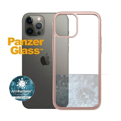 PanzerGlass Obudowa dla telefonów komórkowych ClearCase Antibacterial na Apple iPhone 12 Pro Max 0275) Różowy