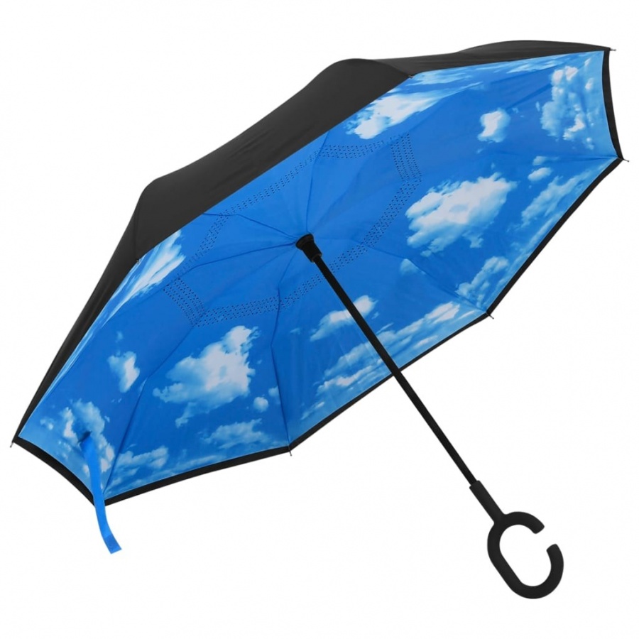 Parasolka z uchwytem w kształcie litery c, czarna, 108 cm kod: V-149142