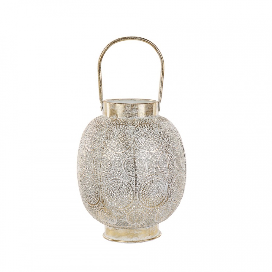 Beliani Lampion 30 cm metalowy złoty LANTAU