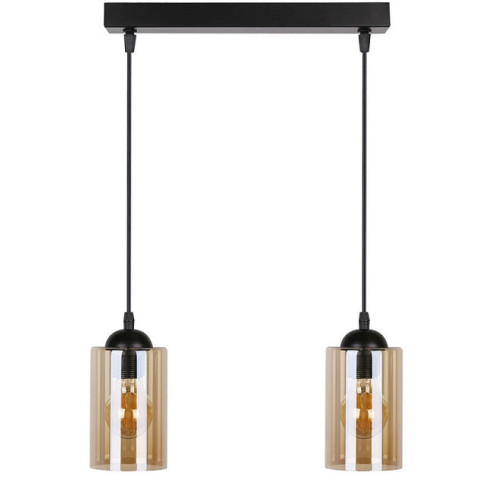 Lampa wisząca na listwie z dwoma szklanymi kloszami - 4X V139 S0-A46