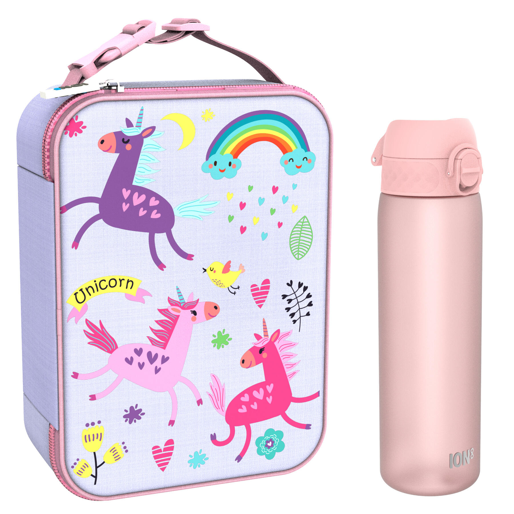 Zestaw Śniadaniowy Do Przedszkola Ion8 Unicorns 6: Lunchbag I8Lbvunic I Butelka Ion8 I8Rf500Ros