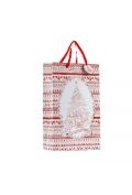 torebka prezentowa czerwona choinka  20 x 25 cm