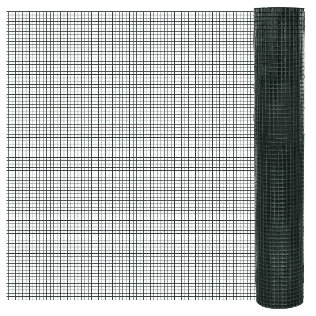 vidaXL vidaXL Siatka ogrodzeniowa ocynkowana z tworzywa PCV 1m x 25m oczko 16x16mm
