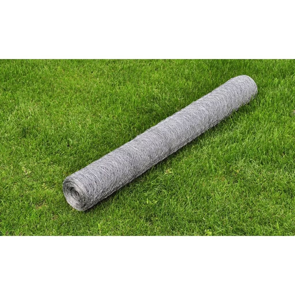 vidaXL vidaXL Siatka ogrodzeniowa ocynkowana 1 m x 25 0,75mm