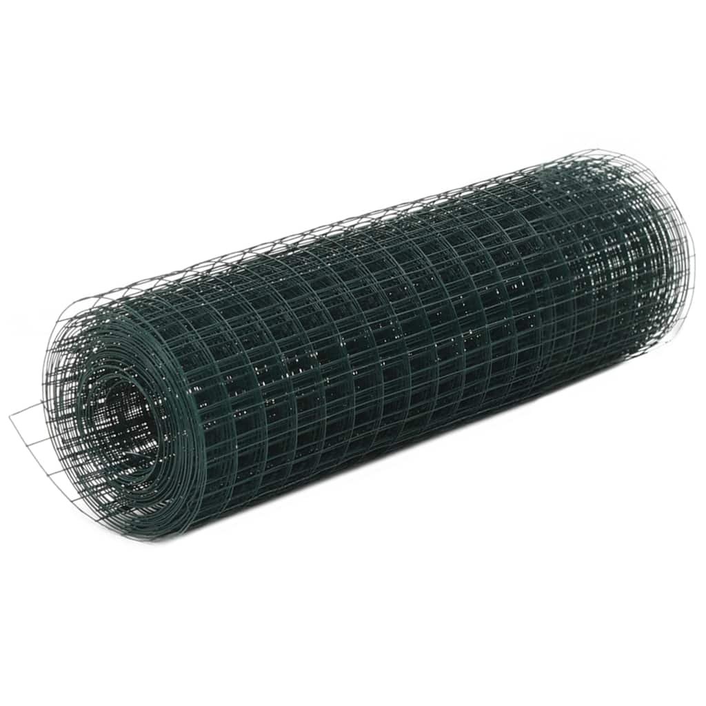 VidaXL Ogrodzenie z siatki, stal i PVC, 10x0,5 m, zielone 143624         VidaXL