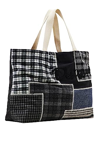Desigual Women's BOLS_Shopper India, Black, czarny