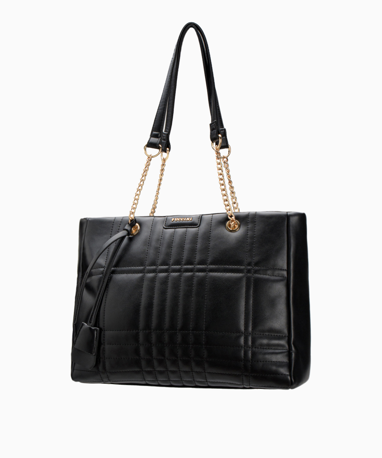 PUCCINI Damska shopperka z pikowanym przodem czarna