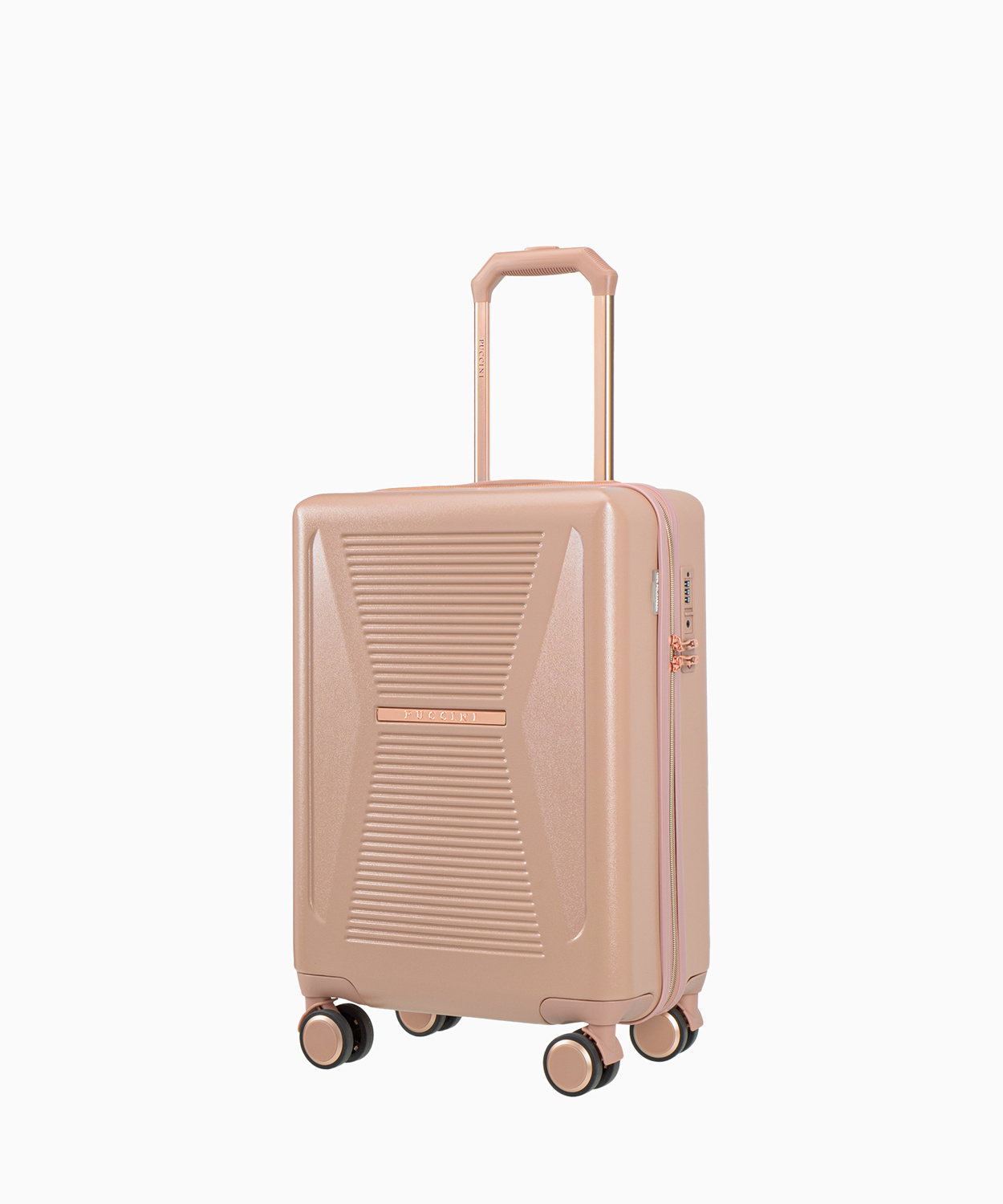 PUCCINI Kabinowa różowa walizka z elementami rose gold