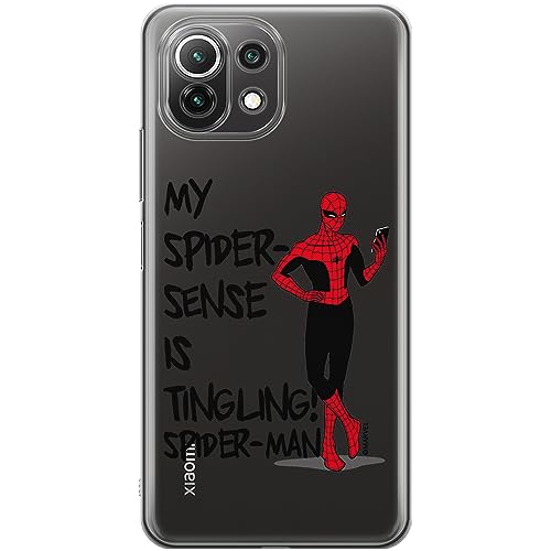 ERT GROUP etui na telefon Xiaomi 11 LITE 4G / 11 LITE 5G, case oryginalny i oficjalnie licencjonowany przez Marvel, wzór Spider Man 024, optymalnie dopasowane, plecki z TPU częściowo przeźroczyste