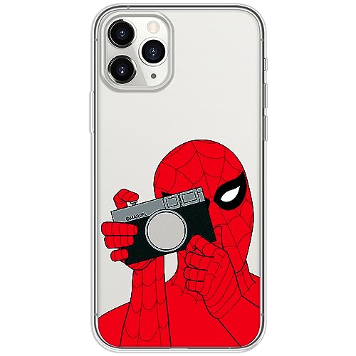 ERT GROUP etui na telefon Iphone 11 PRO MAX, case oryginalny i oficjalnie licencjonowany przez Marvel, wzór Spider Man 026, optymalnie dopasowane, plecki z TPU częściowo przeźroczyste