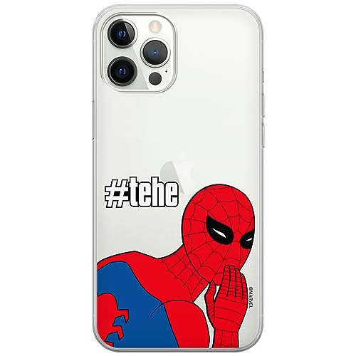 ERT GROUP etui na telefon Iphone 12/12 PRO, case oryginalny i oficjalnie licencjonowany przez Marvel, wzór Spider Man 028, optymalnie dopasowane, plecki z TPU częściowo przeźroczyste