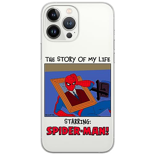 ERT GROUP etui na telefon Iphone 13 PRO MAX, case oryginalny i oficjalnie licencjonowany przez Marvel, wzór Spider Man 036, optymalnie dopasowane, plecki z TPU częściowo przeźroczyste