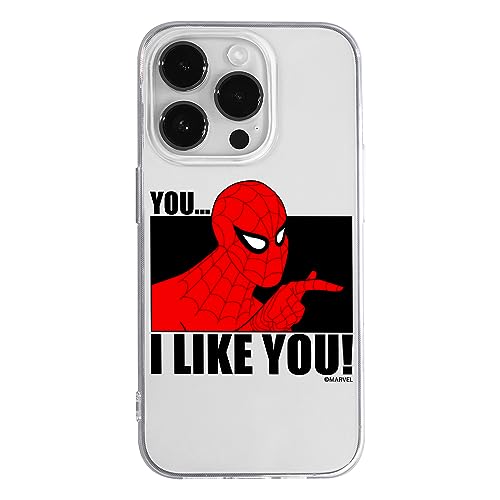 ERT GROUP etui na telefon Iphone 14 PRO MAX, case oryginalny i oficjalnie licencjonowany przez Marvel, wzór Spider Man 034, optymalnie dopasowane, plecki z TPU częściowo przeźroczyste