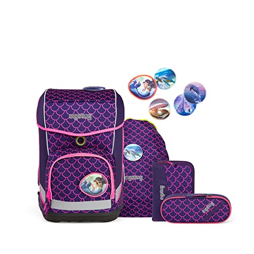 ergobag Cube Light School Bag Set Plecak, Młodzież Unisex, Pearl DiveBear (Wielokolorowy), Rozmiar Uniwersalny