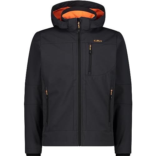 CMP męska kurtka Softshell z odpinanym kapturem, Antracyt Flamingo Fluo, 48