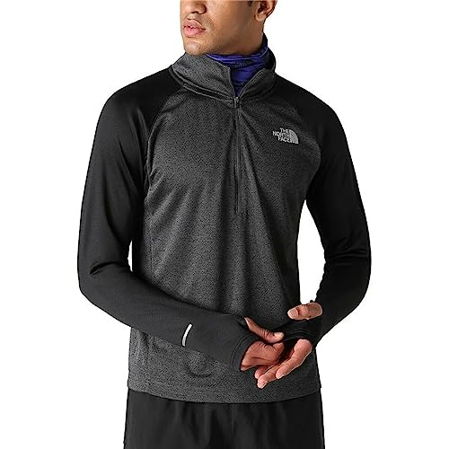 THE NORTH FACE Męski 1-4 Zip Run Fleece Longsleeve, TNF Black-Asphalt Grey, XL