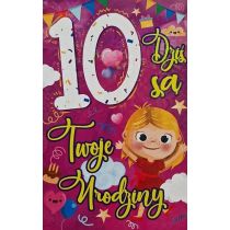 Karnet Urodziny 10 dziewczynka