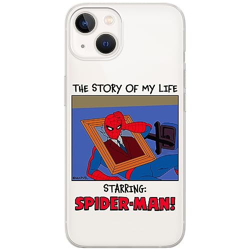 ERT GROUP etui na telefon Iphone 13 MINI, case oryginalny i oficjalnie licencjonowany przez Marvel, wzór Spider Man 036, optymalnie dopasowane, plecki z TPU częściowo przeźroczyste