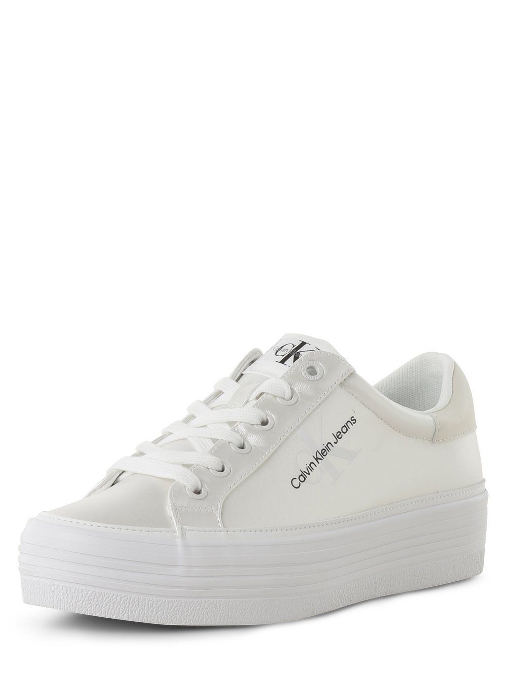 Calvin Klein Jeans - Tenisówki damskie, biały|srebrny