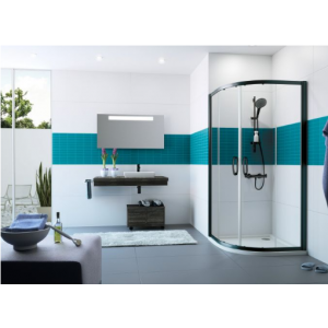 VITALLE CU0619123322 GARDA Kabina półokrągła drzwi suwane 90x90x200 R550, czarny