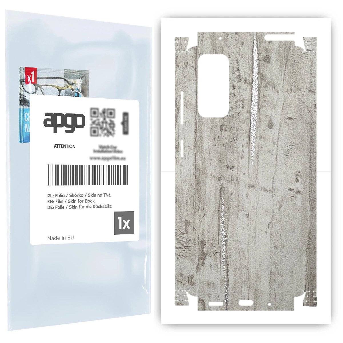 Folia naklejka skórka strukturalna na TYŁ+BOKI do Samsung Galaxy S20 FE 5G -  Beton Srebrne Paski - apgo SKINS