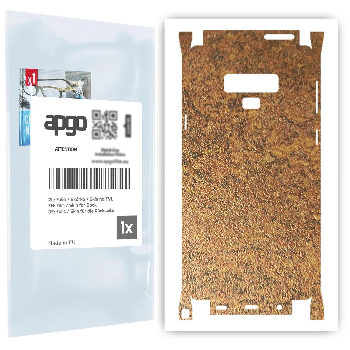 Folia naklejka skórka strukturalna na TYŁ+BOKI do Samsung Galaxy Note 9 -  Zardzewiała Miedź - apgo SKINS