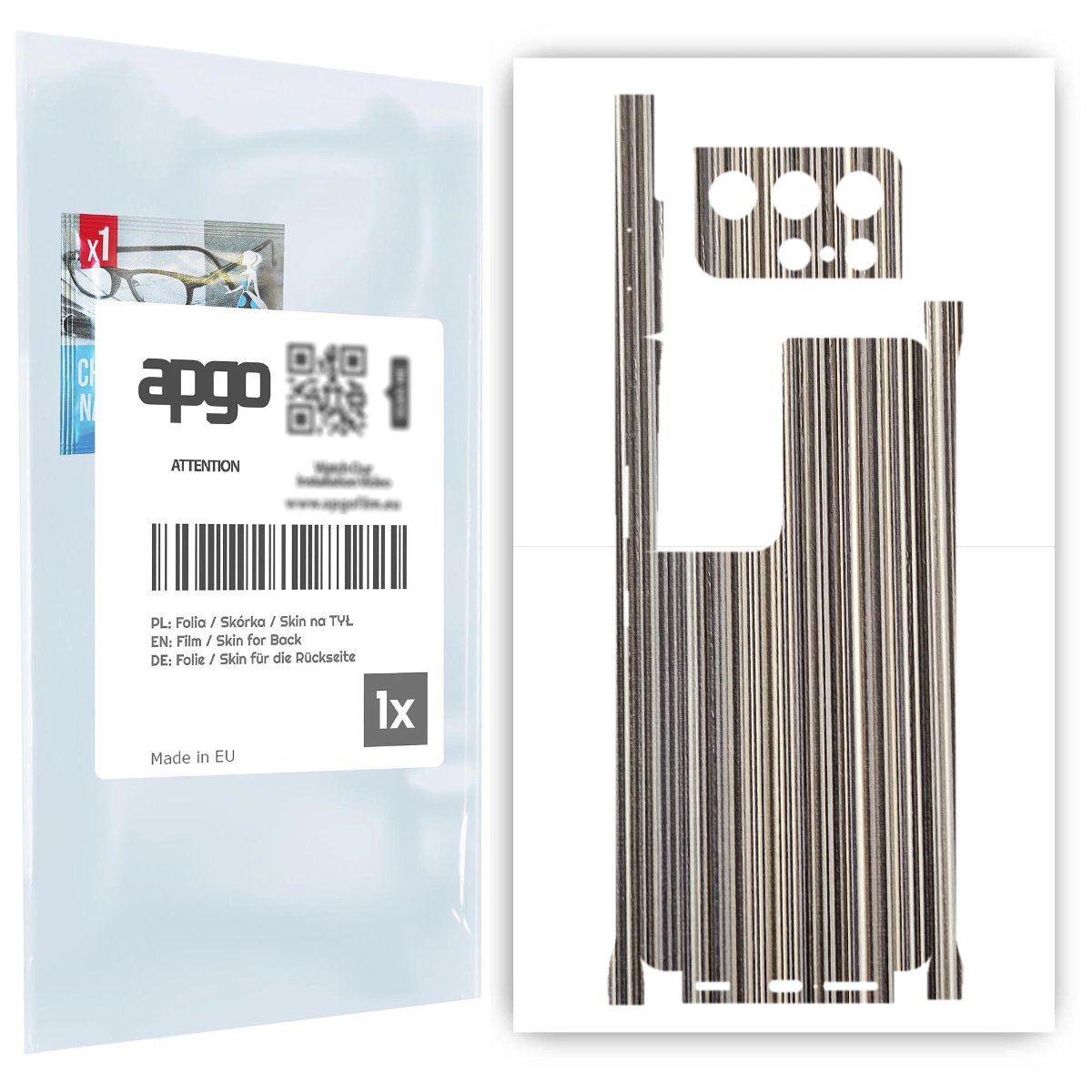 Folia naklejka skórka strukturalna na TYŁ+BOKI do Samsung Galaxy S21 Ultra 5G -  Tkanina Paski Mix - apgo SKINS