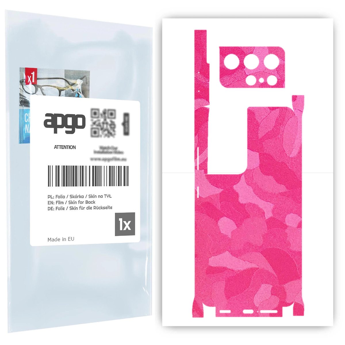 Folia naklejka skórka strukturalna na TYŁ+BOKI do Samsung Galaxy S21 Ultra 5G -  Moro | Camo Różowy - apgo SKINS