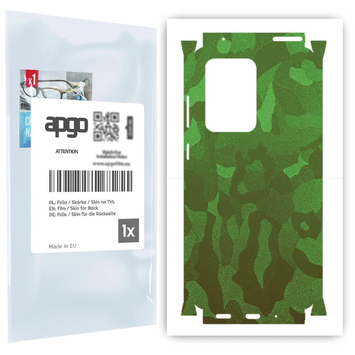 Folia naklejka skórka strukturalna na TYŁ+BOKI do Samsung Galaxy S20 Ultra -  Moro | Camo Zielony - apgo SKINS