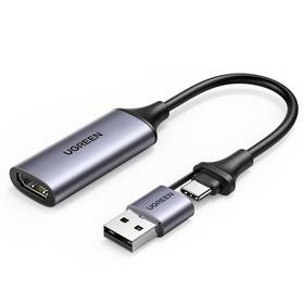 Фото - Кабель Ugreen Redukcja  USB, USB-C/HDMI  Szara (40189)