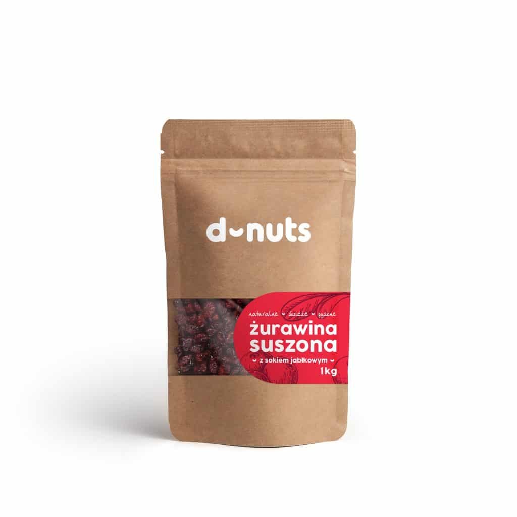 ŻURAWINA SUSZONA BEZ CUKRU (Z SOKIEM JABŁKOWYM) 1 KG D-NUTS