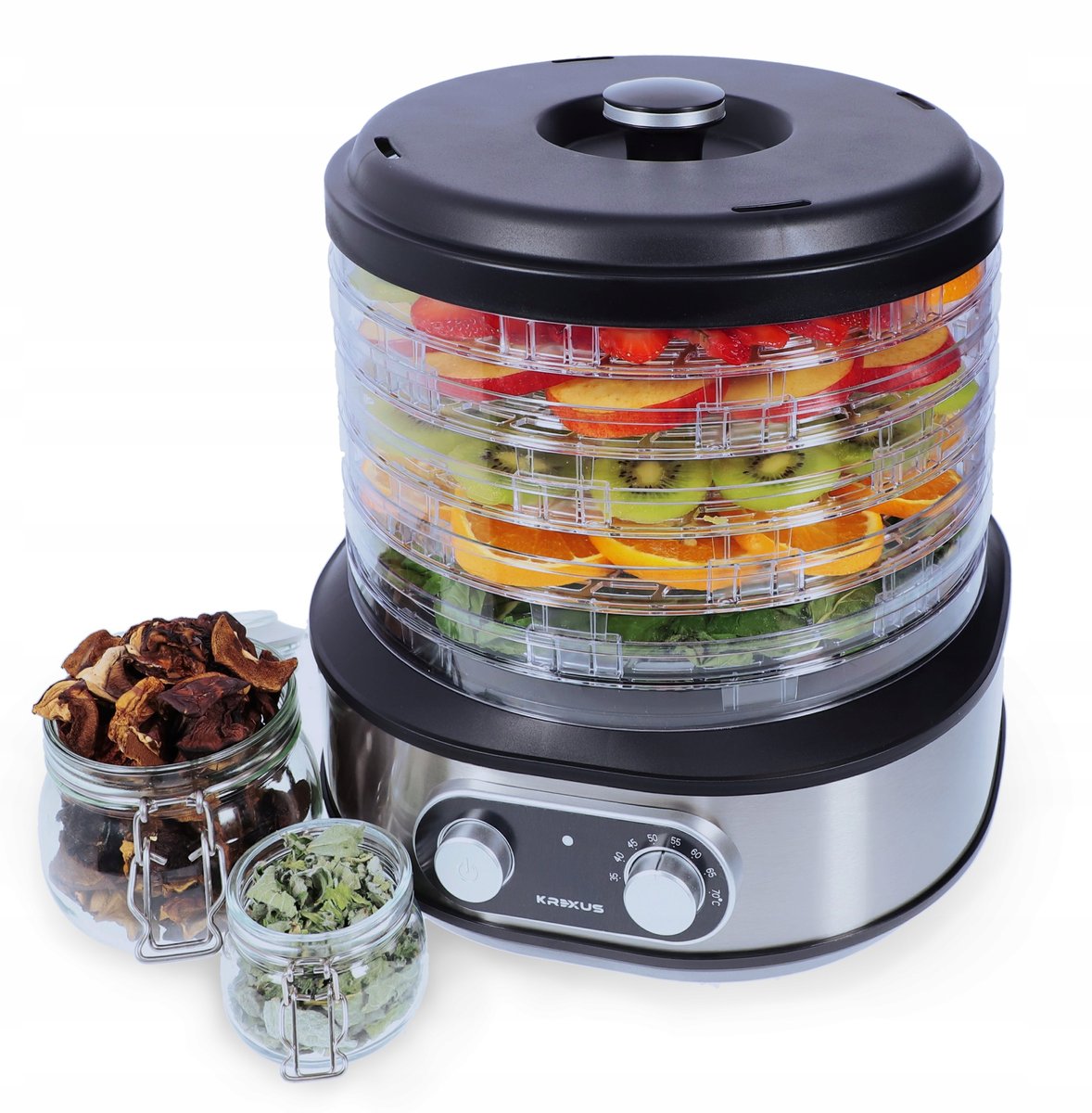 Suszarka do Grzybów Owoców Warzyw Dehydrator INOX Krexus