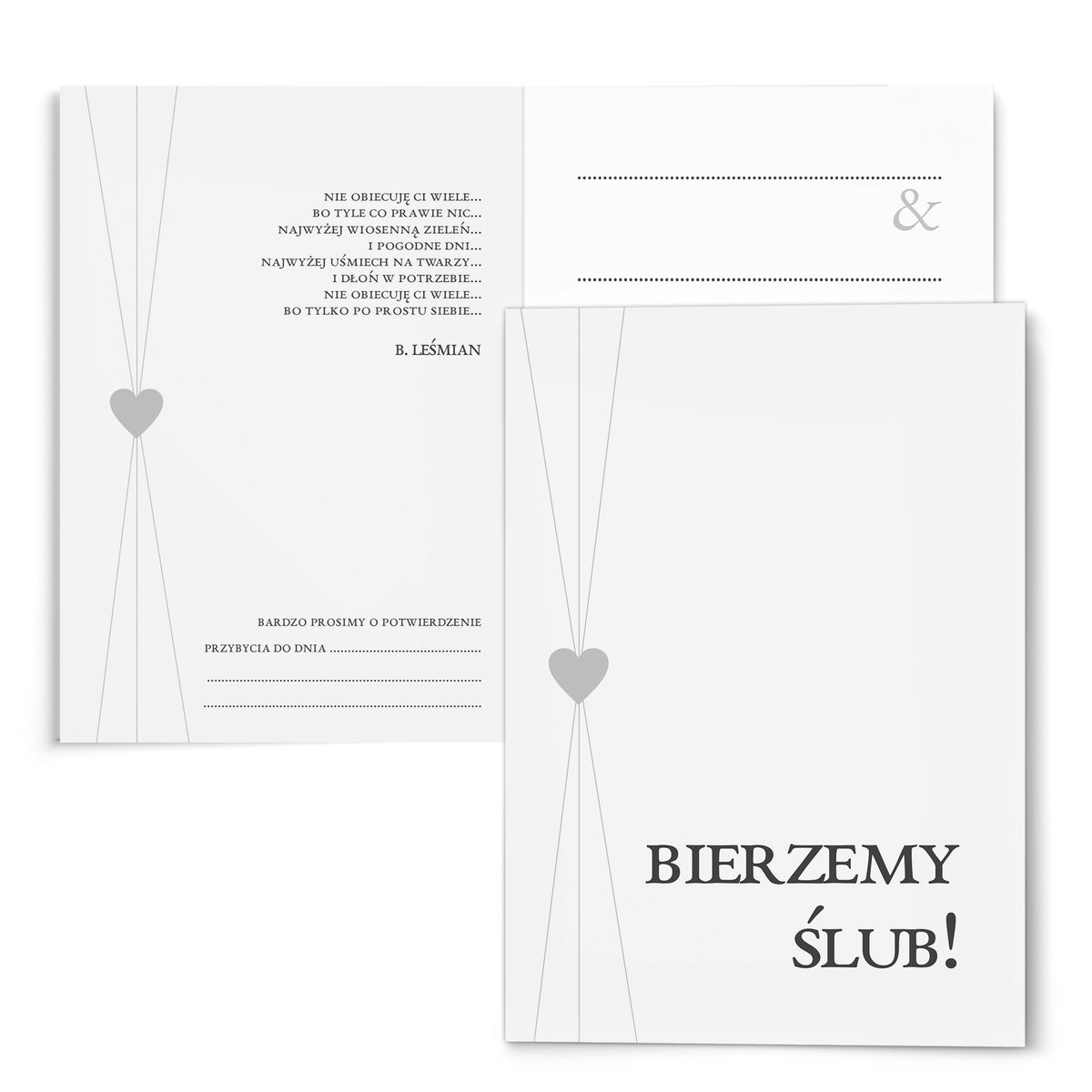 ZAPROSZENIA ŚLUBNE GOTOWE z kopertą ZSE02