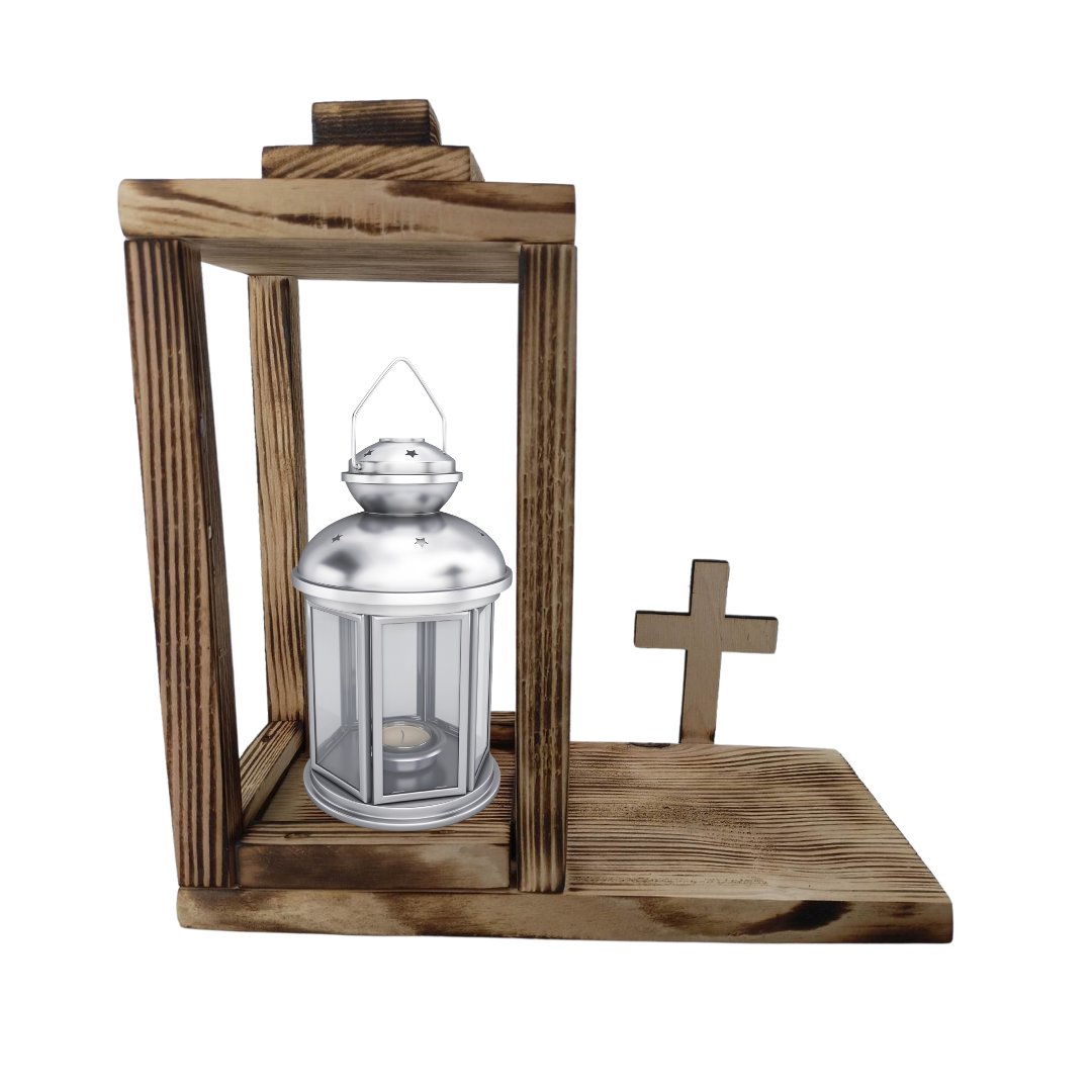 PODSTAWA POD ZNICZ I KOMPOZYCJE KWIATOWĄ LAMPION OPALANA