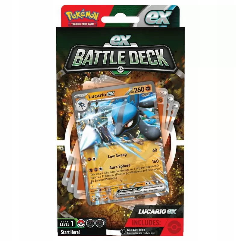 Pokemon TCG Ex Battle Deck Lucario Zestaw Karty 6+