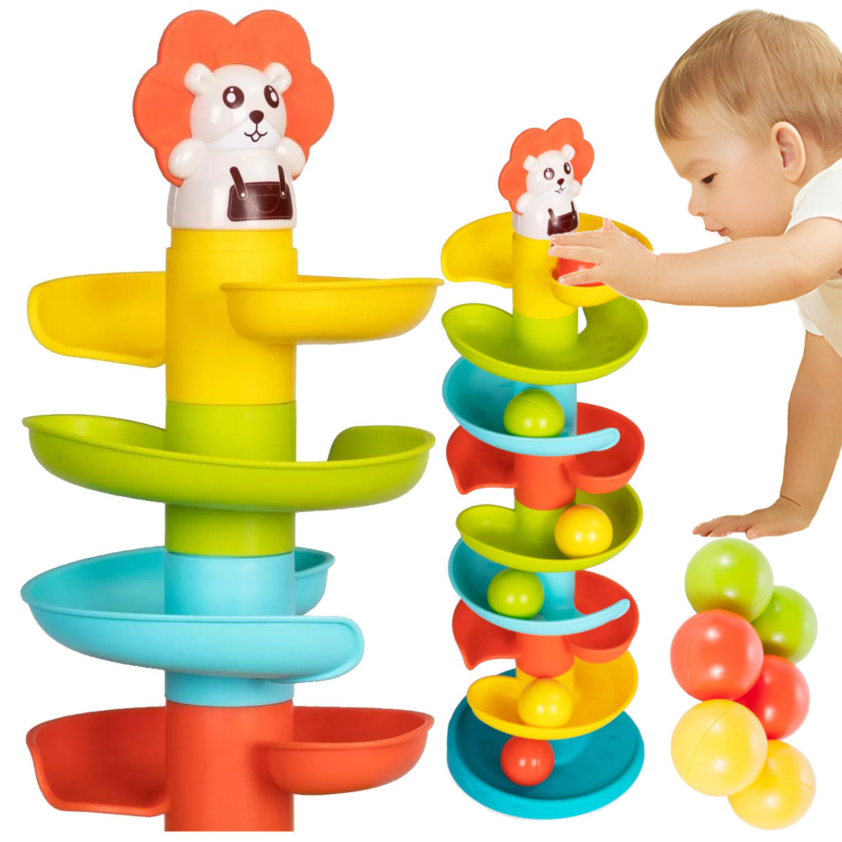 Tor Kulkowy Zjeżdżalnia Piłeczek Prezent Na Roczek Z648