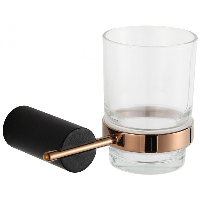 Mexen Aron kubek na szczoteczki, czarny/różowe złoto